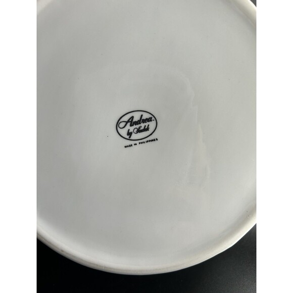 Andrea by Sadek Porcelain Basket Bowl Green & Gold Accents - Picture 7 of 11